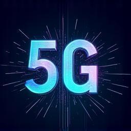 Symbol für 5G-Konnektivität mit digitalen Wellen