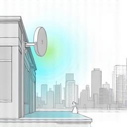 Schematische Darstellung einer Small Cell Antenne in einer urbanen Umgebung